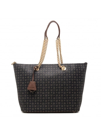 Pollini Borsa shopping heritage nero/marrone