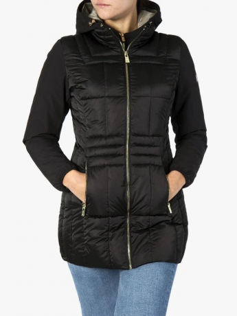 Yes Zee CAPPOTTO NERO TRAPUNTATO CON FINTO GILET