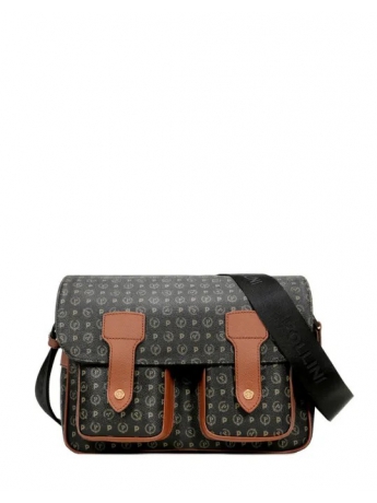 Pollini borsa messenger heritage nero/marrone