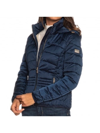 Yes Zee GIUBBINO blu TRAPUNTATO CON CAPPUCCIO