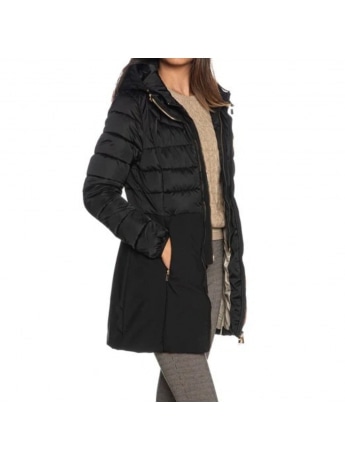 Yes Zee CAPPOTTO NERO TRAPUNTATO CON FINTO GILET