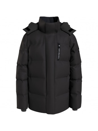 Calvin Klein GIUBBOTTO KIDS NERO CON targhetta logo sulla manica