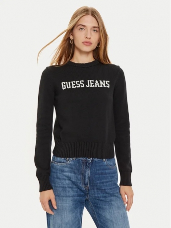 Guess maglia con logo a contrasto nera