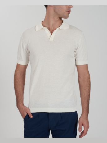 Yes Zee MAGLIA UOMO TIPO POLo gesso