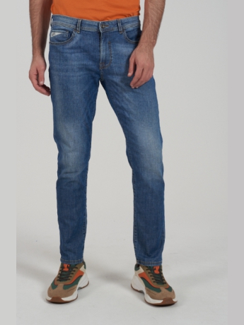 Yes Zee JEANS UOMO 5 TASCHE SLIM denim medio