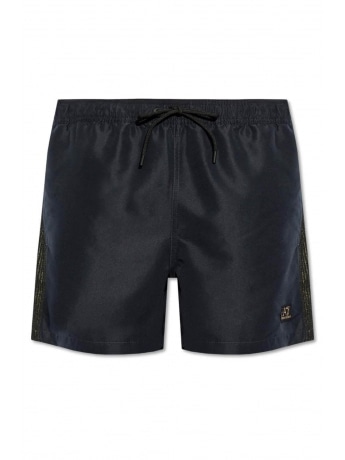 Emporio Armani costume  BOXER blu con patch logo oro