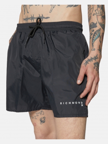 John Richmond costume boxer nero con mini logo sul fondo