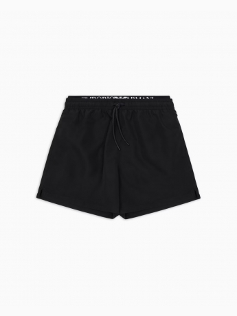 Emporio Armani costume boxer nero con elastico in vita logato