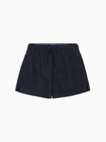 Emporio Armani costume boxer blu con elastico in vita logato