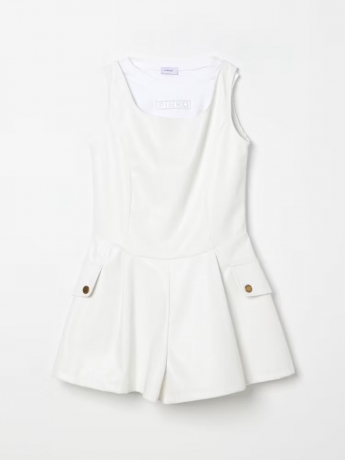 Pinko tuta ikids/junior n ecopelle con canotta bianco