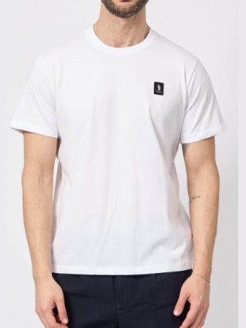 Refrigue t-shirt uomo con patch logata bianca