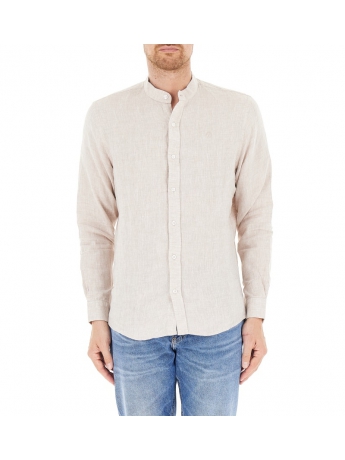 North Sails camicia collo coreano in lino beige