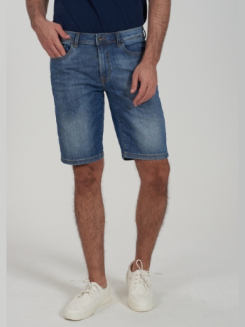 Yes Zee BERMUDA JEANS UOMO 5 TASCHE SLIM denim medio