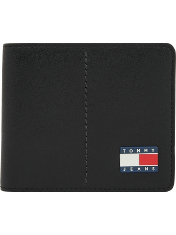 Tommy Hilfiger PORTAFOGLIO IN PELLE NERA CON PORTA MONETE