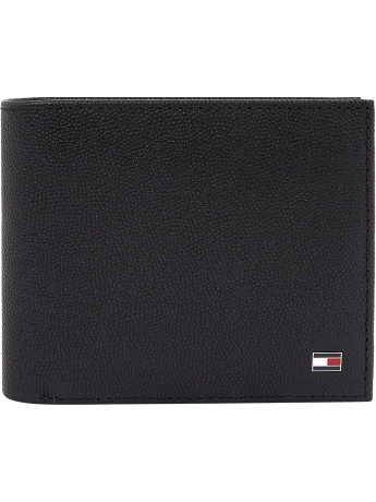 Tommy Hilfiger PORTAFOGLIO FLAG IN PELLE NERA CON PORTA CC E PORTA MONETE