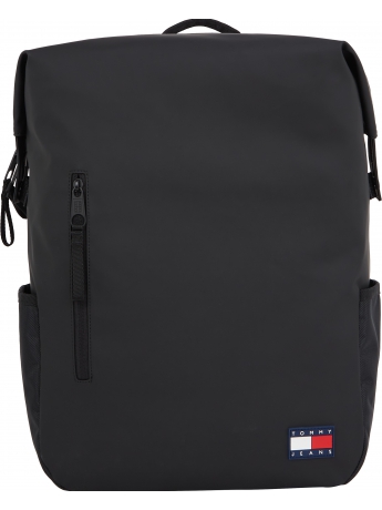 Tommy Hilfiger ZAINO ELEVATED IN TESSUTO NERO CON LOGO GOMMATO