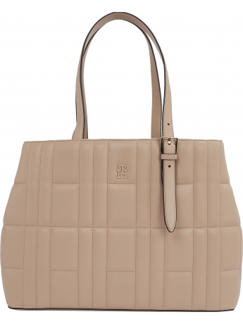 Tommy Hilfiger borsa tote in ecopelle beige con pochette interna