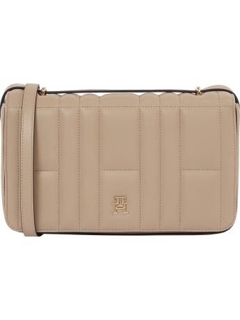 Tommy Hilfiger borsa crossover in ecopelle beige con tracolla