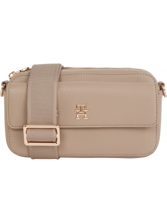 Tommy Hilfiger borsa camera bag DISTINCT in ecopelle beige scuro con tracolla