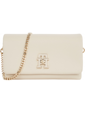 Tommy Hilfiger borsa mini crossover  MODERN  in ecopelle beige chiaro con tracolla catena