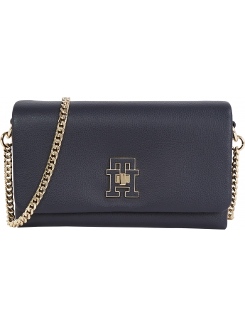 Tommy Hilfiger borsa mini crossover  MODERN  in ecopelle blu con tracolla catena