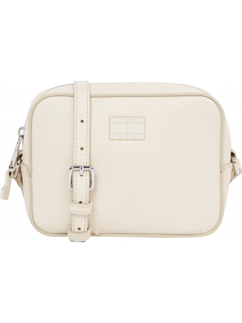 Tommy Hilfiger borsa Camera bag in ecopelle beige chiaro a tracolla con logo