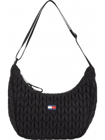 Tommy Hilfiger borsa mezza luna con motivo trapuntato nero