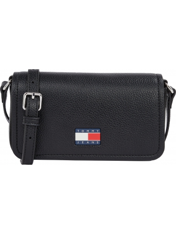 Tommy Hilfiger Borsa a tracolla in ecopelle nera  con dettaglio logo
