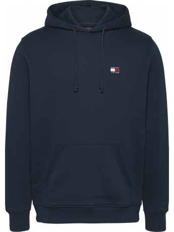 Tommy Hilfiger FELPA CON CAPPUCCIO IN COTONE BLU CON LOGO BADGE