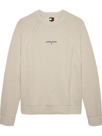 Tommy Hilfiger FELPA IN COTONE BEIGE  CON MICRO LOGO