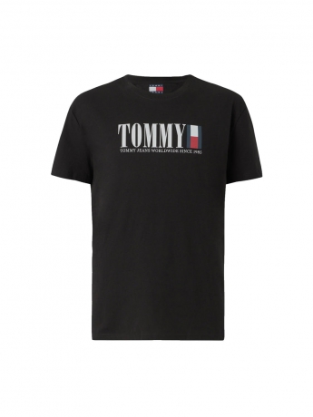 Tommy Hilfiger T-SHIRT IN COTONE NERO CLASSIC LOGO