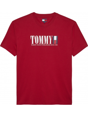 Tommy Hilfiger T-SHIRT IN COTONE ROSSO CLASSIC LOGO