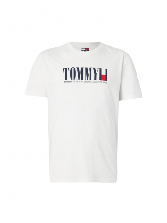 Tommy Hilfiger T-SHIRT IN COTONE BIANCO CLASSIC LOGO
