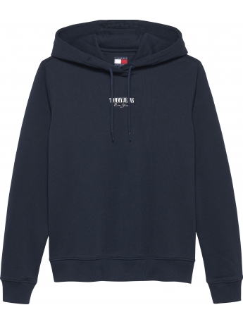 Tommy Hilfiger felpa con cappuccio in cotone blu con logo frontale