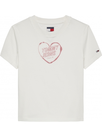 Tommy Hilfiger t-shirt in cotone bianco con logo cuore
