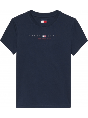 Tommy Hilfiger T-shirt in cotone blu  slim fit con logo lettering