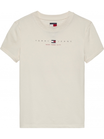 Tommy Hilfiger T-shirt in cotone bianco slim fit con logo lettering