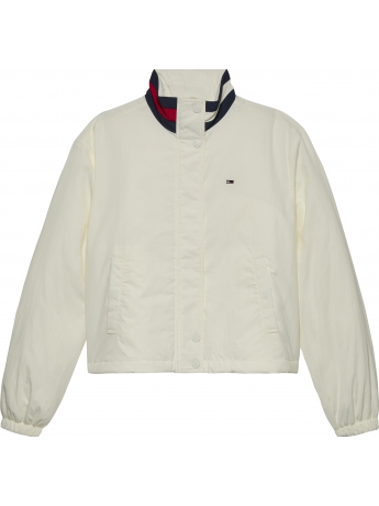 Tommy Hilfiger GIUBBOTTO IMBOTTITO IN NYLON NERO CON LOGO SUL COLLO
