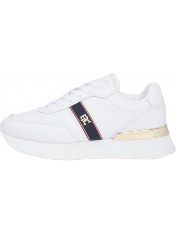 Tommy Hilfiger Sneakers in pelle BIANCA  con monogramma