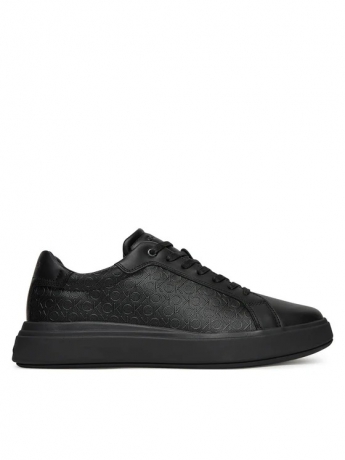 Calvin Klein Sneakers Chunky Low IN PELLE NERA LOGO MONOGRAM ALL OVER