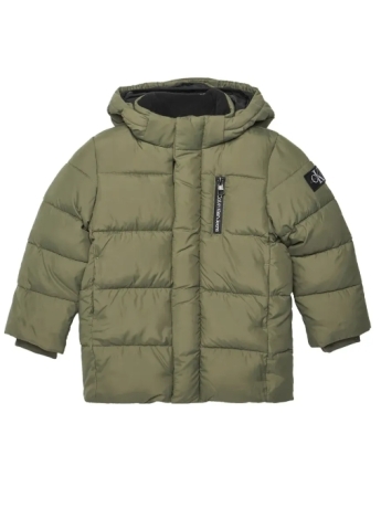 Calvin Klein Giubbotto kids/junior trapuntato con cappuccio Essential verde militare