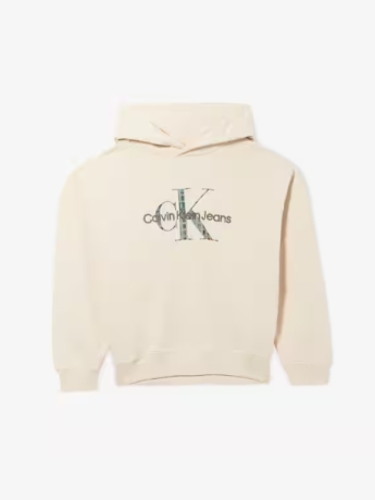 Calvin Klein felpa kids/junior rosa con cappuccio e logo ricamato
