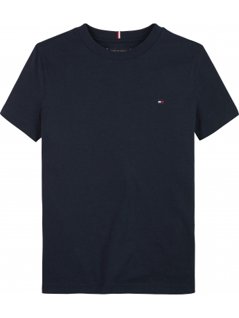Tommy Hilfiger T-shirt kids/junior in jersey blu con bandierina ricamata