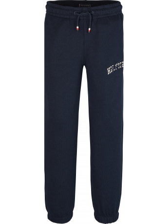 Tommy Hilfiger pantalone JOGGING  kids/junior in cotone BLU scuro CON LOGO FIRMA