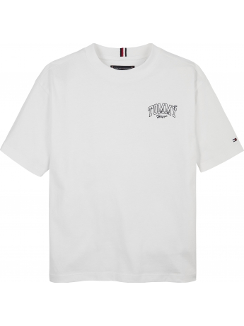 Tommy Hilfiger T-shirt JUNIOR IN COTONE BIANCO con grafica sul retro