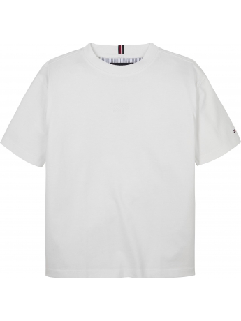 Tommy Hilfiger T-shirt kids/junior in COTONE BIANCO con  MICRO LOGO  RICAMATO
