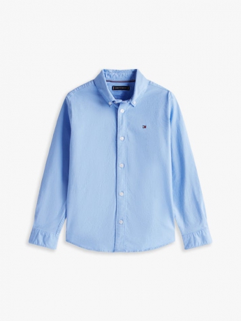 Tommy Hilfiger Camicia KIDS/JUNIOR IN Oxford CELESTE CON MICRO LOGO SUL PETTO