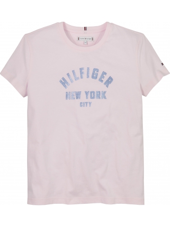 Tommy Hilfiger T-SHIRT KIDS/JUNIOR IN COTONE ROSA CON LOGO NYC