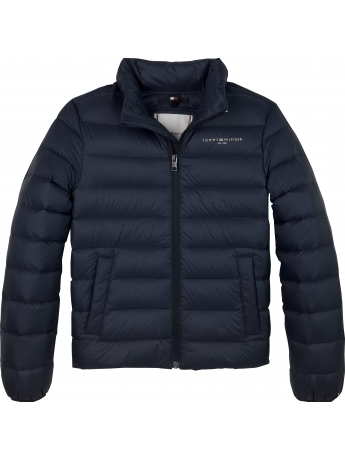 Tommy Hilfiger GIUBBOTTO PIUMINO KIDS/JUNIOR IN NYLON BLU CON LOGO SUL PETTO