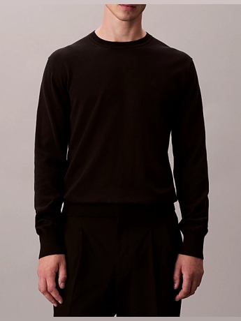 Calvin Klein Maglione classico in cotone Supima nero